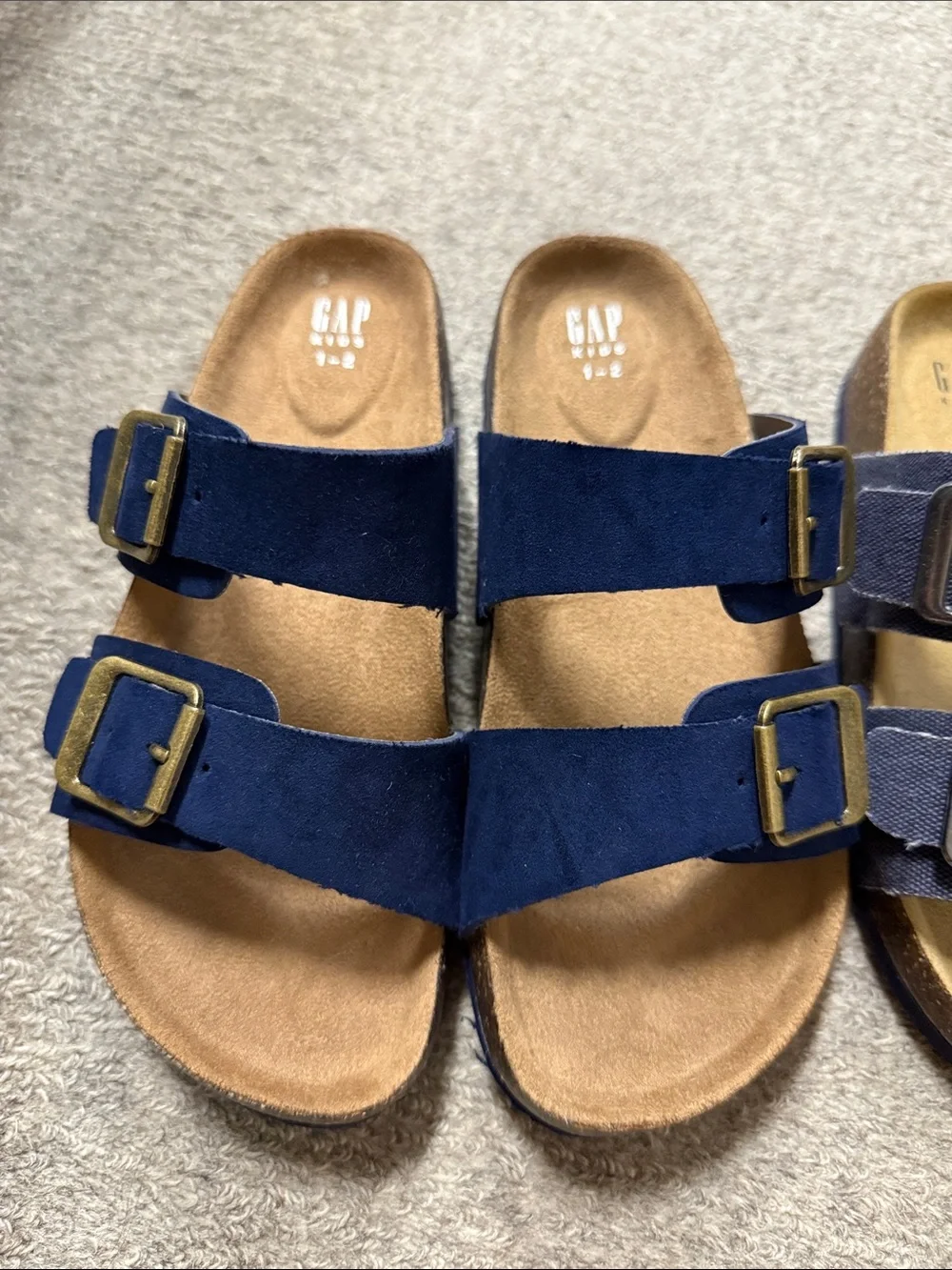 NWOT GAP Kids Navy Double-Buckle Sandals Size: 1-2